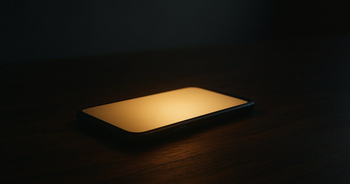 A smartphone glowing in a dark room, representing the screen-monitoring technology behind the EverAccountable accountability app