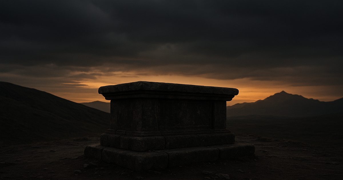 A high place altar on a hilltop, representing the Old Testament pattern of idolatry